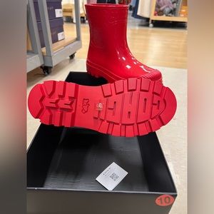 🆕COACH 💦 ☔️ waterproof red boots